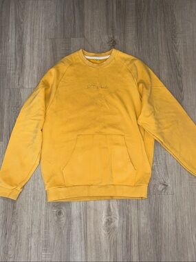 P'tula Mustard Yellow Crewneck Pullover Sweatshirt
